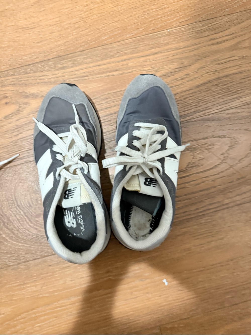New Balance Grey and White Retro Runner Sneakers - Picture 2 of 3
